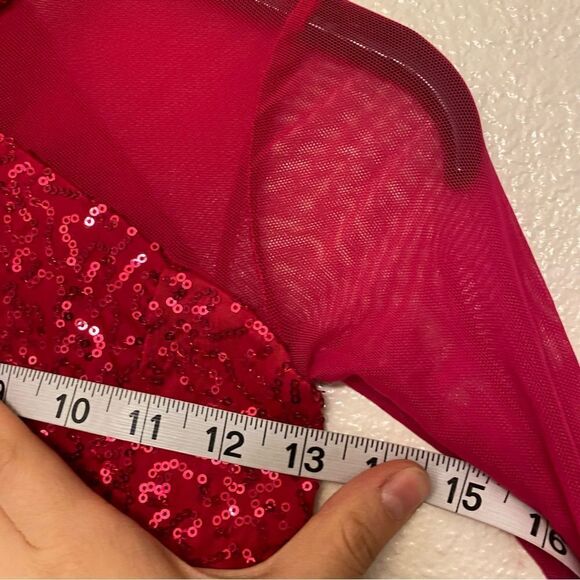 Weissman Dance dress red sequin costume Me Against The Music 12192 Child MC - Picture 4 of 9